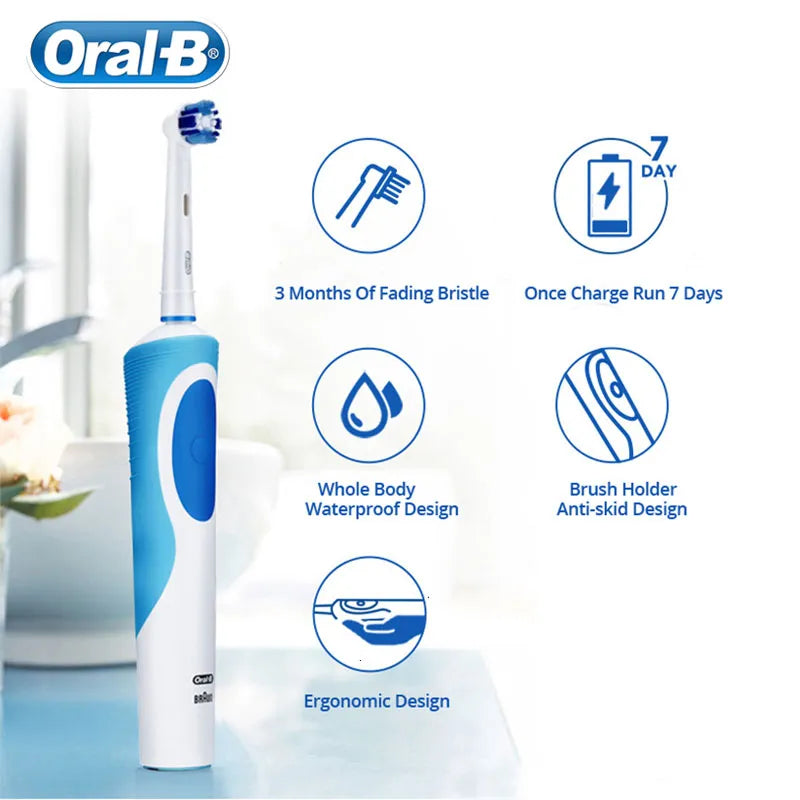 Oral B Electric Toothbrush Adult Rotation Clean Teeth Charging Tooth Brush 3D Whiten Teeth Oral Care Brush With Gift Brush Heads