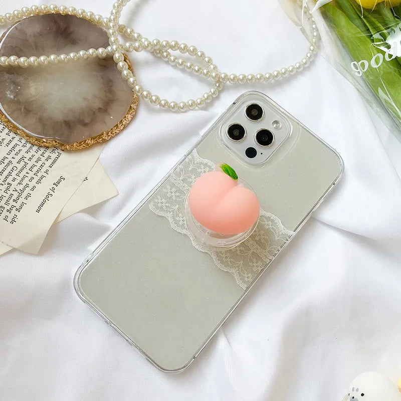 Cartoon Cute Girl Elastic Pinch Holder Korea Grip tok Support for IPhone Xiaomi Universal GripTok Cell Phone Accessories Stand