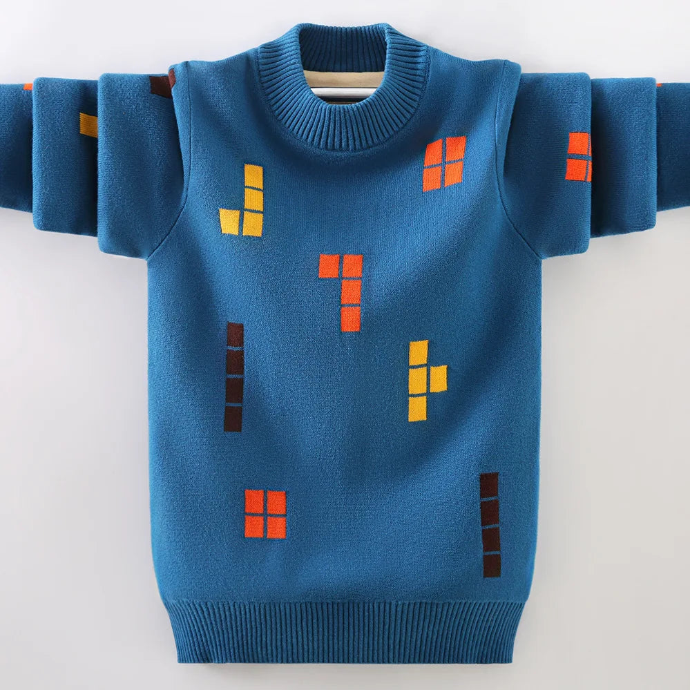 Children's Sweater Winter Boy's Clothing O-Neck Knitting Pullover Sweater Kids Clothes  Winter Keep Warm Children's Clothing