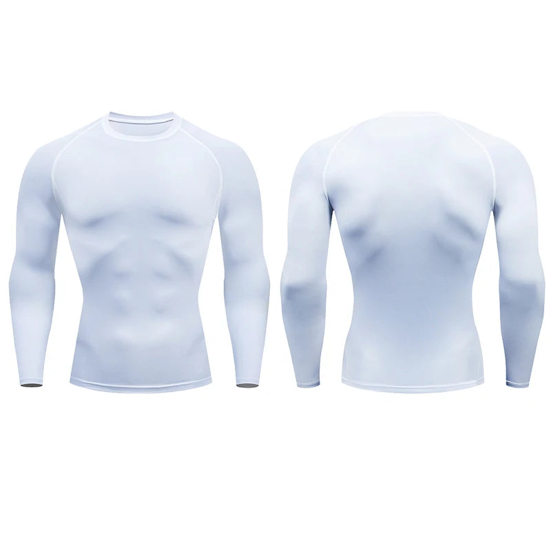 Men Compression Running Fitness Long Sleeve Sport Tshirt Training Jogging Shirts Gym Sportswear Quick Dry