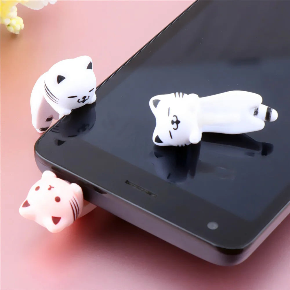 Cute Cat Earphone Dust Plug AUX Jack Interface Dust Protection Universal 3.5mm Phone Plug Cell Phone Accessories For iPhone