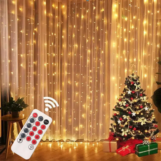 Festoon Christmas Curtain Light Garland Decor For Home Xmas