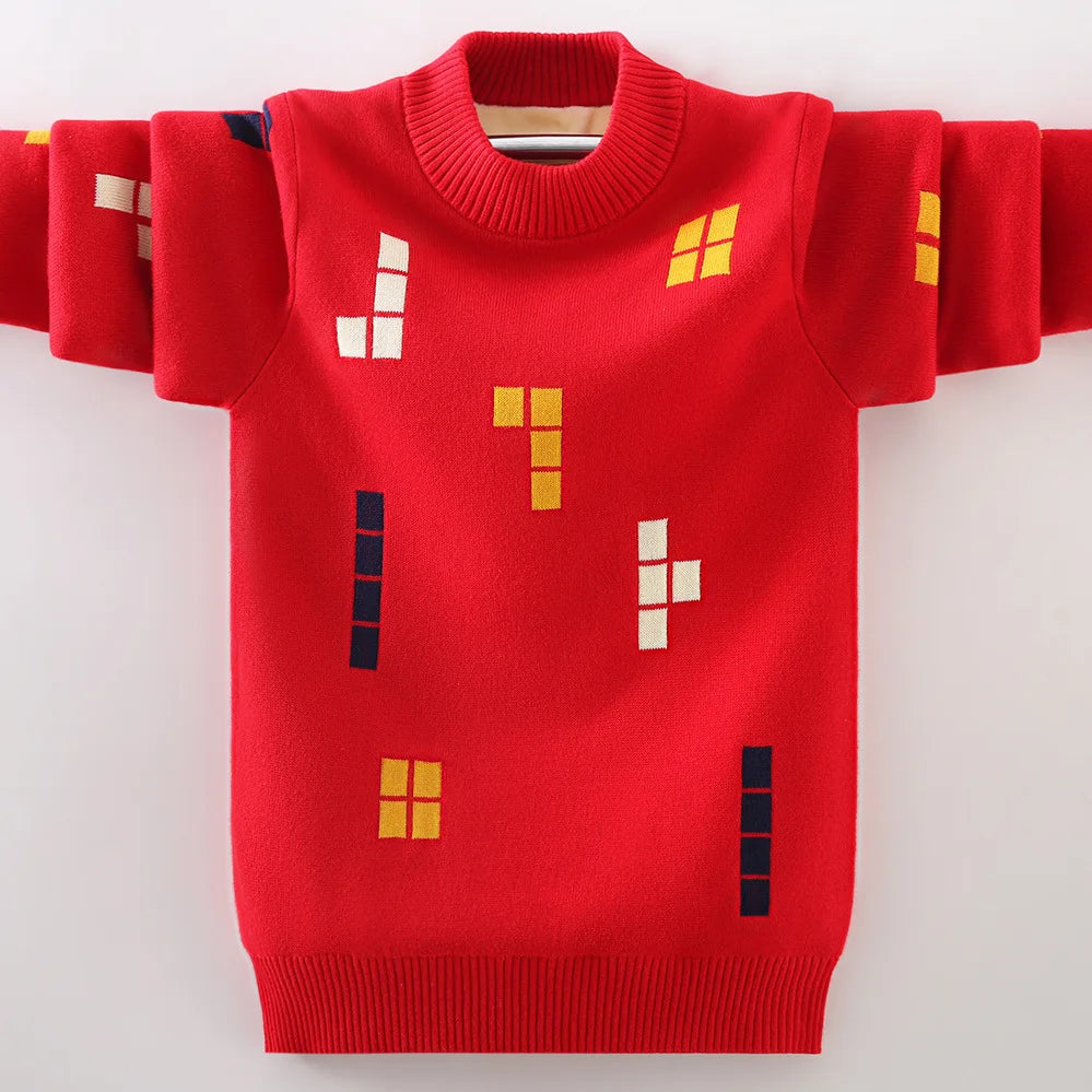 Children's Sweater Winter Boy's Clothing O-Neck Knitting Pullover Sweater Kids Clothes  Winter Keep Warm Children's Clothing