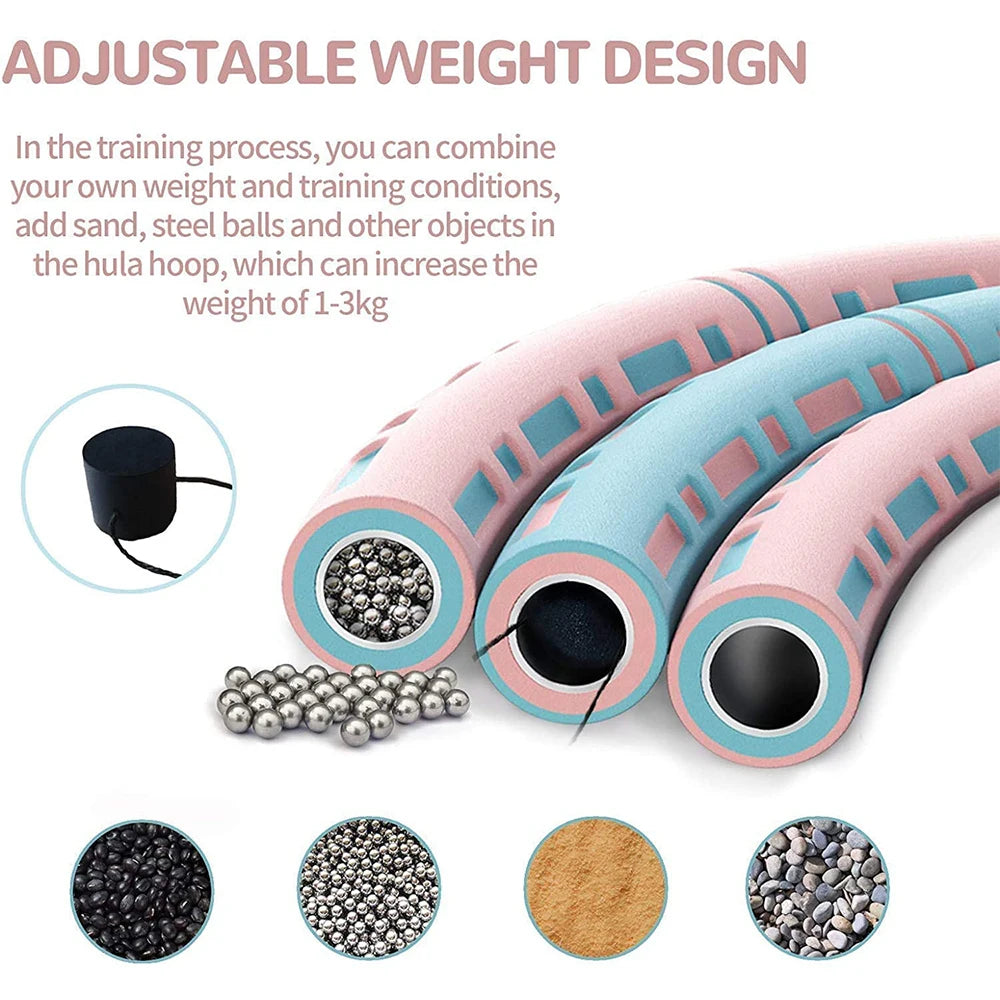 6 Part Detachable Weight Loss Yoga Circle Stainless Steel Women Training Gym Massage Waist Ring