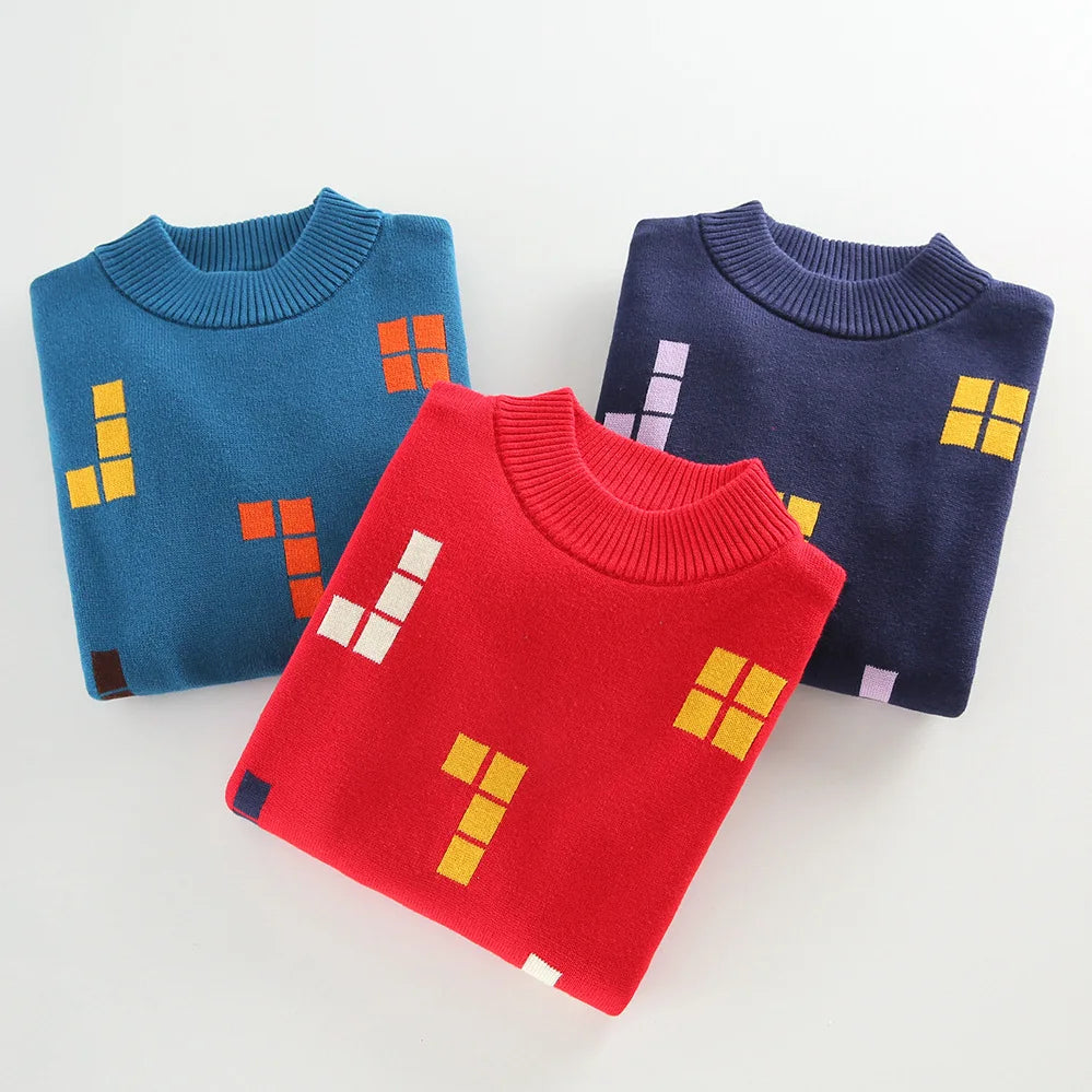 Children's Sweater Winter Boy's Clothing O-Neck Knitting Pullover Sweater Kids Clothes  Winter Keep Warm Children's Clothing