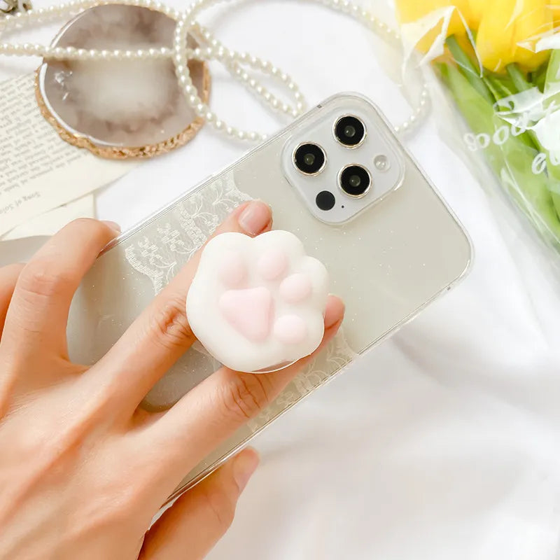 Cartoon Cute Girl Elastic Pinch Holder Korea Grip tok Support for IPhone Xiaomi Universal GripTok Cell Phone Accessories Stand