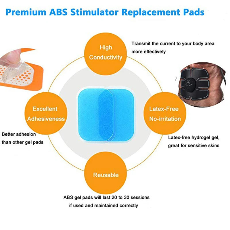 20/50/100Pcs Replacement ABS Gel Pads EMS Abdominal Muscle Stimulator Hydrogel Gel Patch For Abdomen Massage Machine Stickers