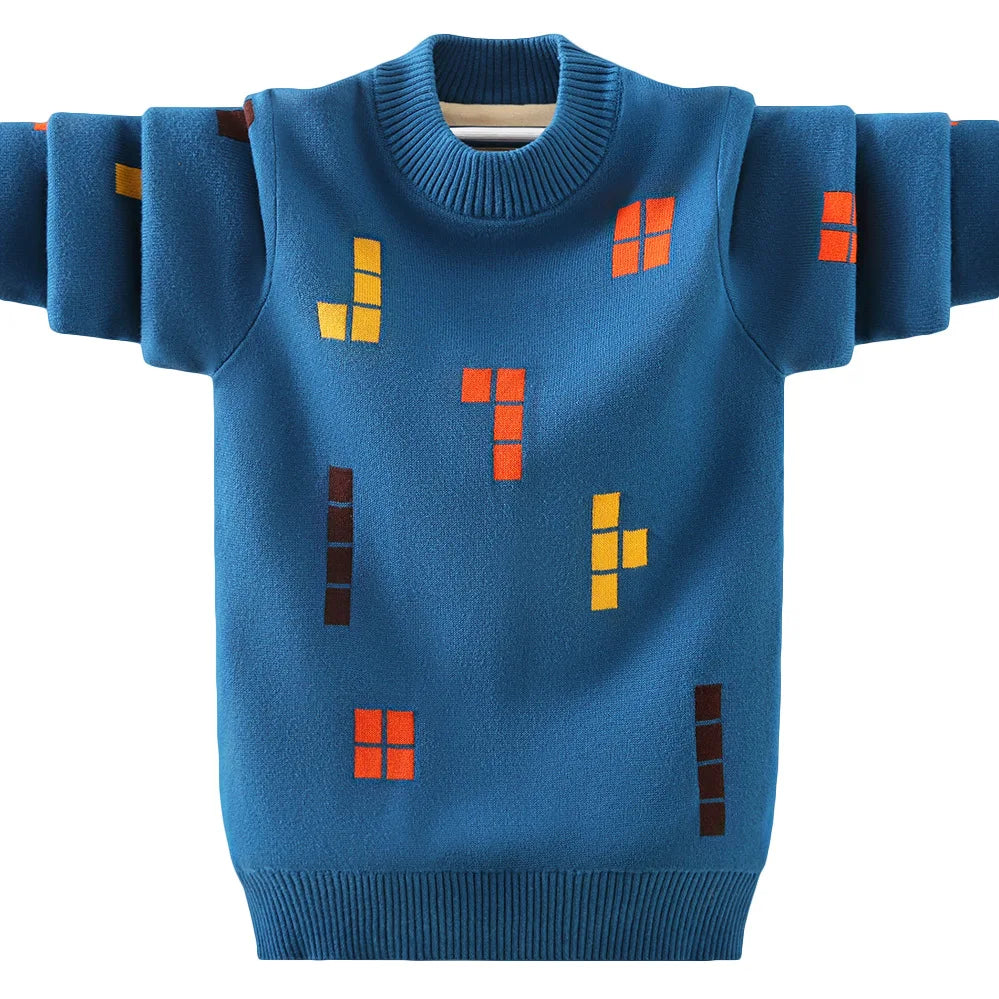 Children's Sweater Winter Boy's Clothing O-Neck Knitting Pullover Sweater Kids Clothes  Winter Keep Warm Children's Clothing