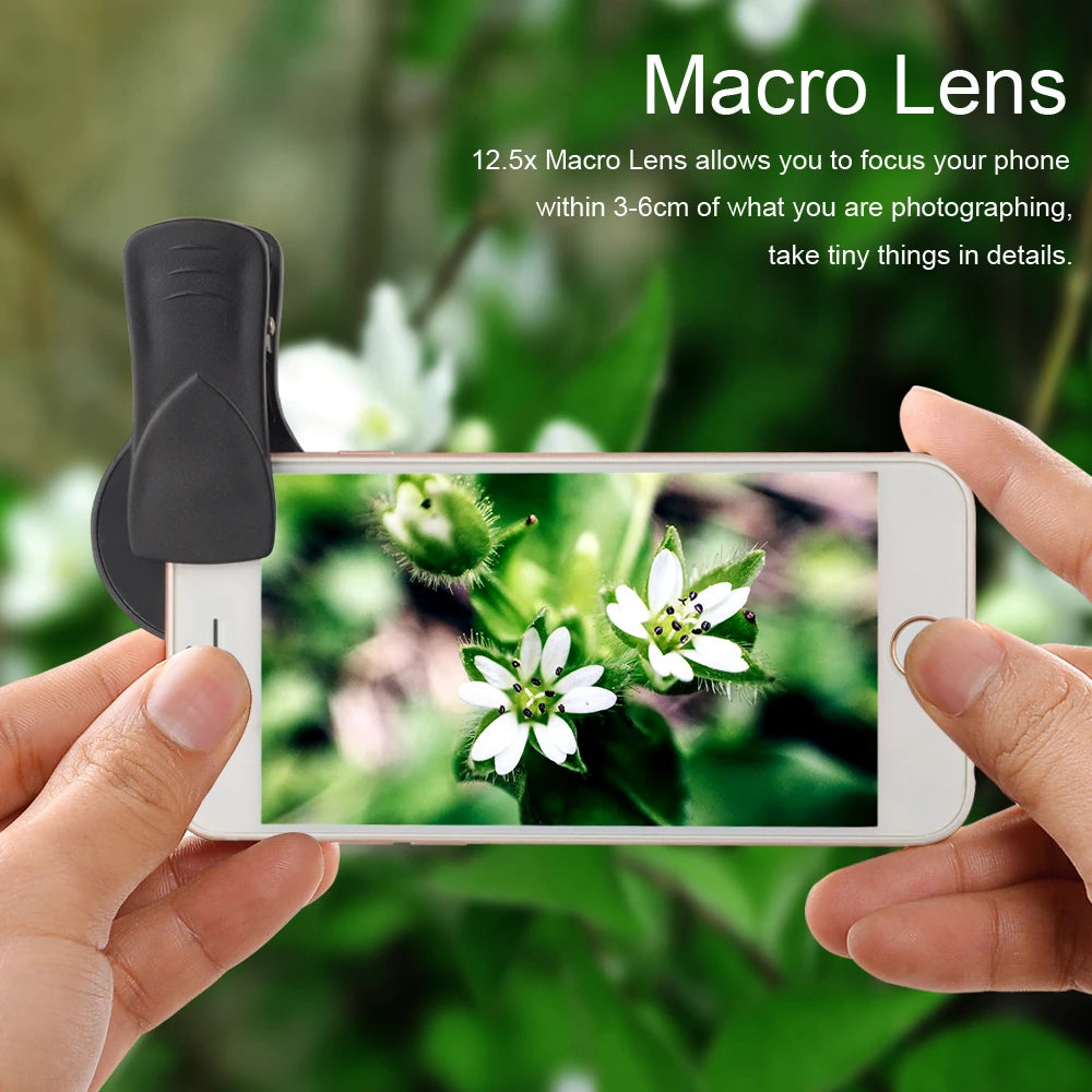 APEXEL 2in1 Lens 0.45X Wide Angle+12.5X Macro Lens Professional HD Phone Camera Lens For iPhone 8 7 6S Plus Xiaomi Samsung LG