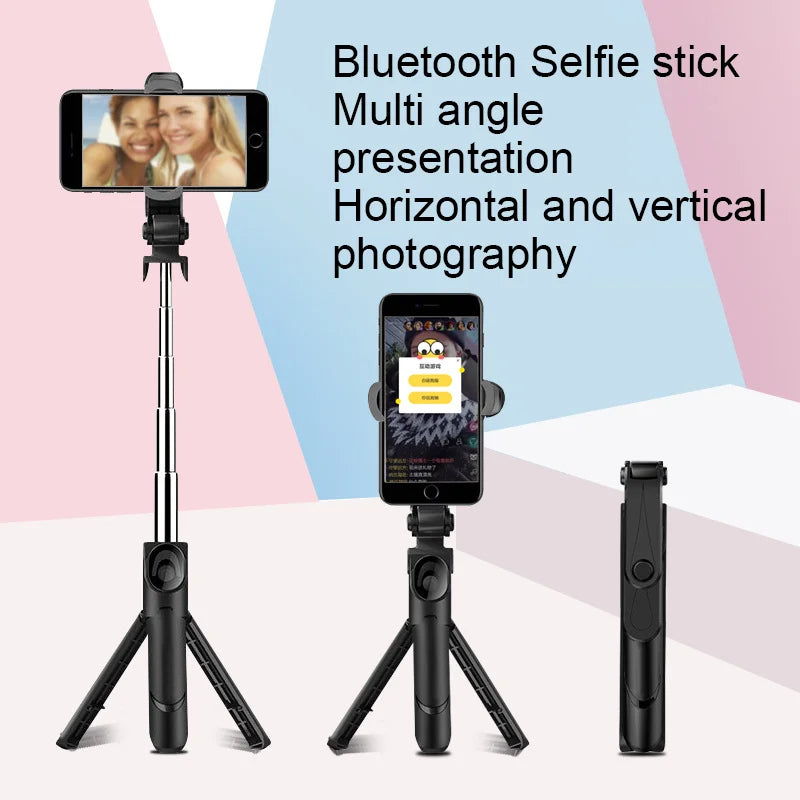 Portable Selfie Stick Tripod For iPhone 14 13 Pro Max Wireless Remote Shutter Android Cell Phone Stand Holder Accessories