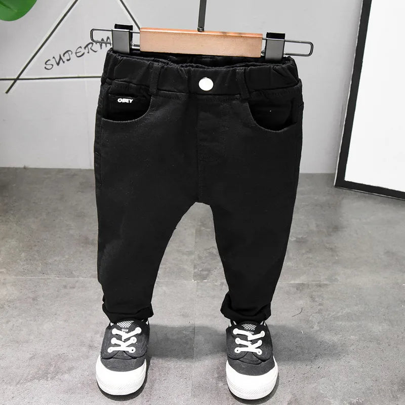 Children's pants Chorus Clothing Pure White/Black Students Contest Straight Jeans Baby Boys Comfortable Latin Dance Trousers