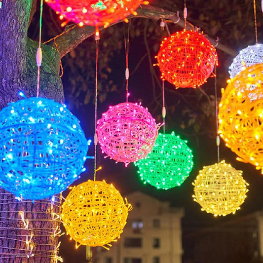 Dia20CM 30CM Outdoor Globe Ball String Light Christmas Fairy Garland Light Garden Patio Tree Lantern Hanging String Light