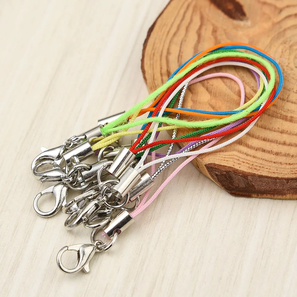 Cell Phone Lanyard Cords 30/20/10/1Pcs Nylon Strap Lariat Rope Mobile Phone Lobster Clasp Strap DIY Keychain Pendant Accessories