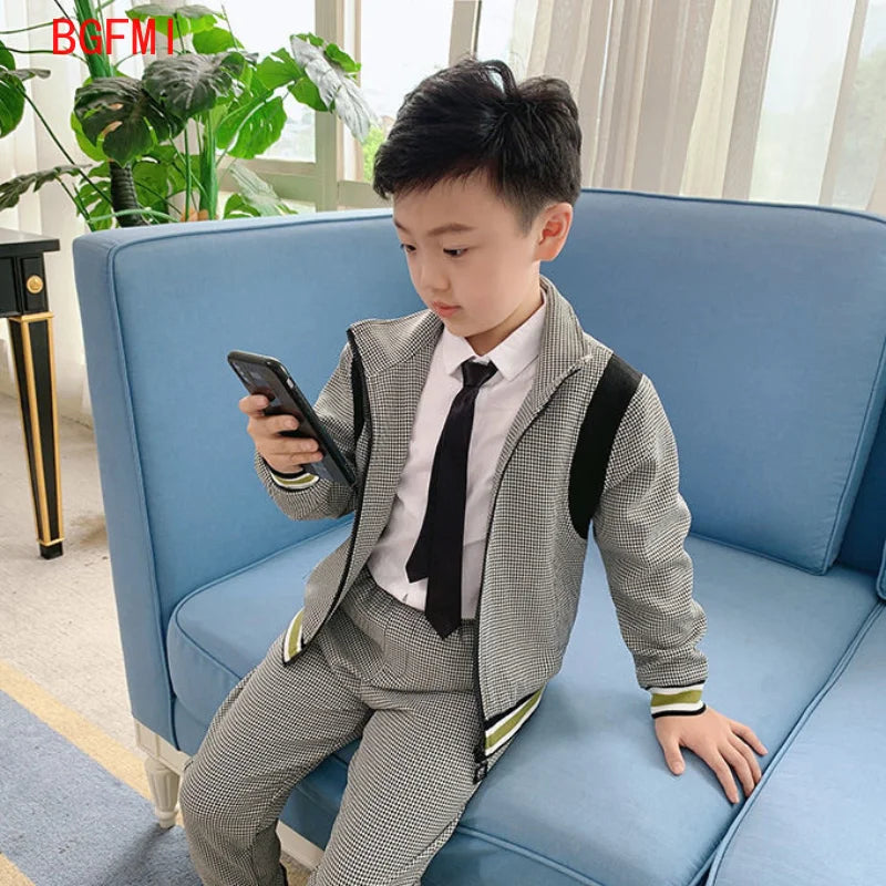 2-11Y Baby Clothes Spring Autumn Kids Boys Jacket + Pants Two Piece Set Children's Clothing