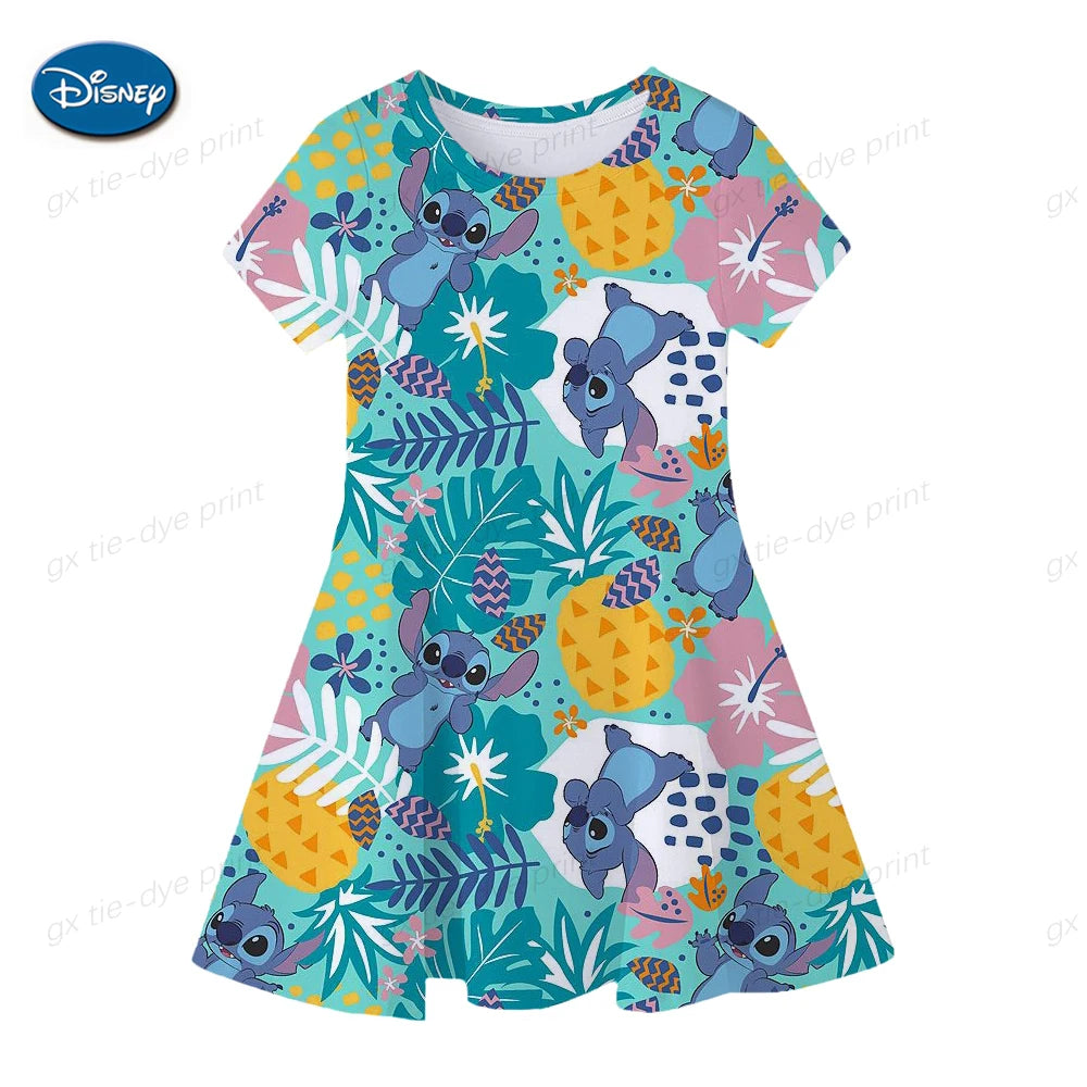 Disney Children's Clothing Stitch Princess Print Cartoon Character 1-12 yr