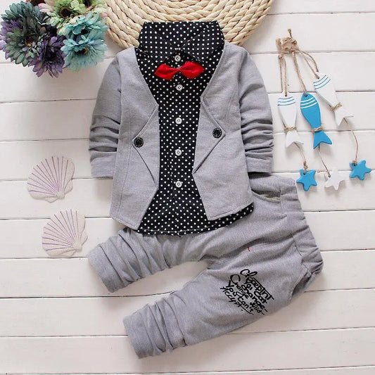 Winter Toddler Boys Clothes Cotton Formal Outfits  Clothing Set 2pcs Kids Clothes Suit Outerwear For 1-4Years