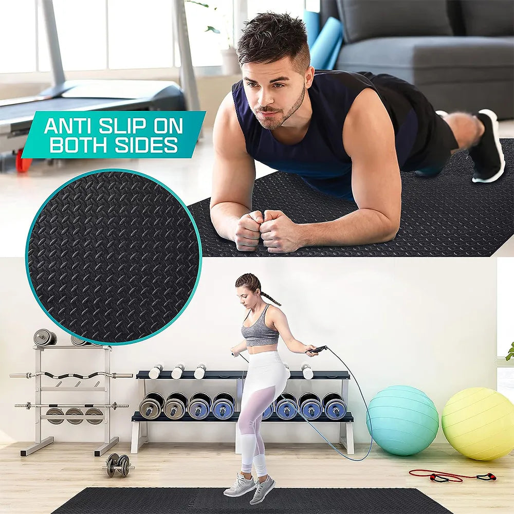 16Pcs Puzzle Fitness Equipment Non-Slip Mat, Interlocking Foam Floor Tiles for Home Gym