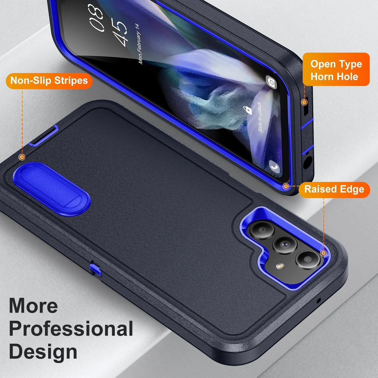 Kickstand Back Cover Case for Samsung Galaxy A54 A14 5G S23 Ultra S22 Plus A13 A53 Non-Slip Cell Phone Accessories Capa