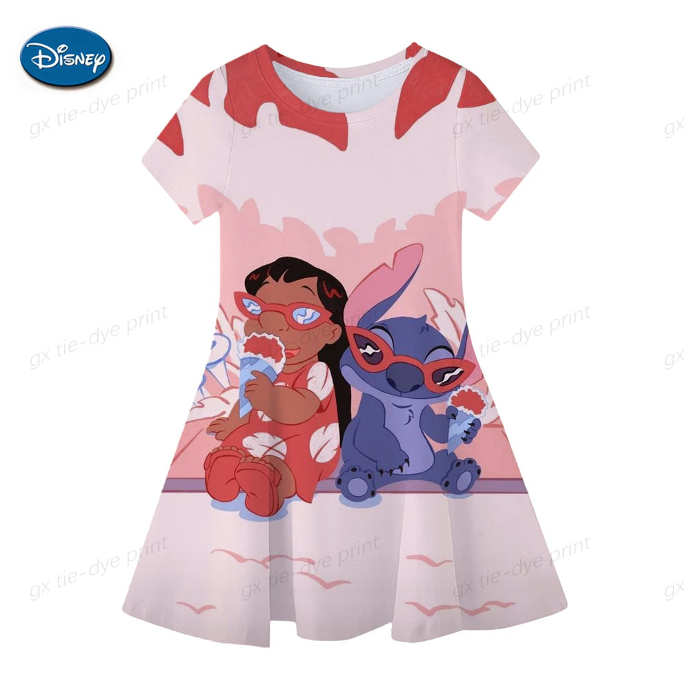 Disney Children's Clothing Stitch Princess Print Cartoon Character 1-12 yr