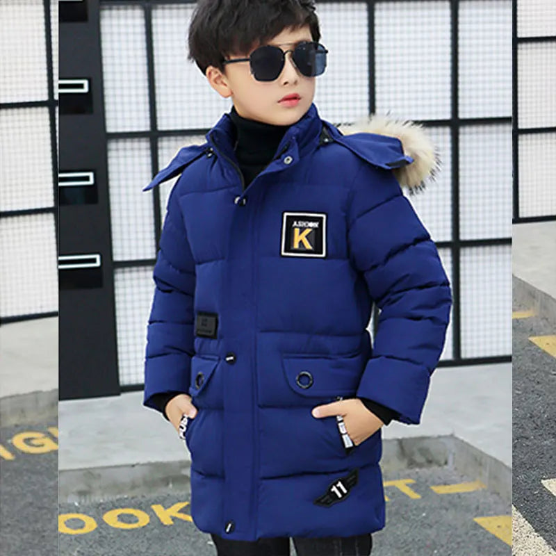 New 2023 Kid Winter Jacket A Boy Park 12 Children's Clothing 13 Baby 14 Outerwear 15 Coats 9 Thick Cotton Thickening -30 Degrees