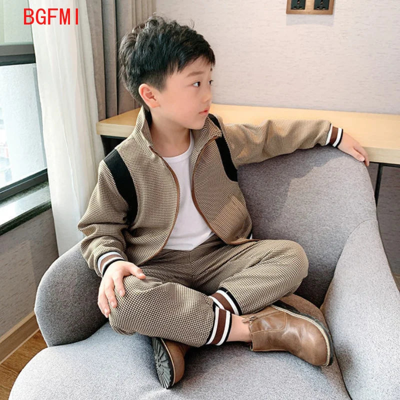 2-11Y Baby Clothes Spring Autumn Kids Boys Jacket + Pants Two Piece Set Children's Clothing