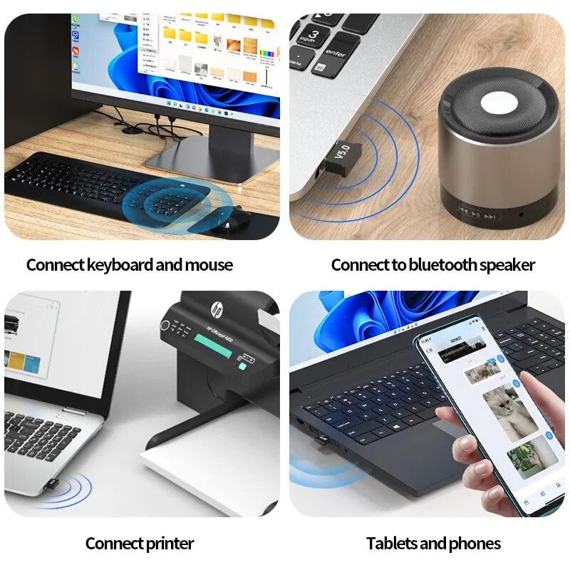 USB Bluetooth Transmitter Receiver 5.0 Wireless Removable Home Computer Desktop Bluetooth Adapter