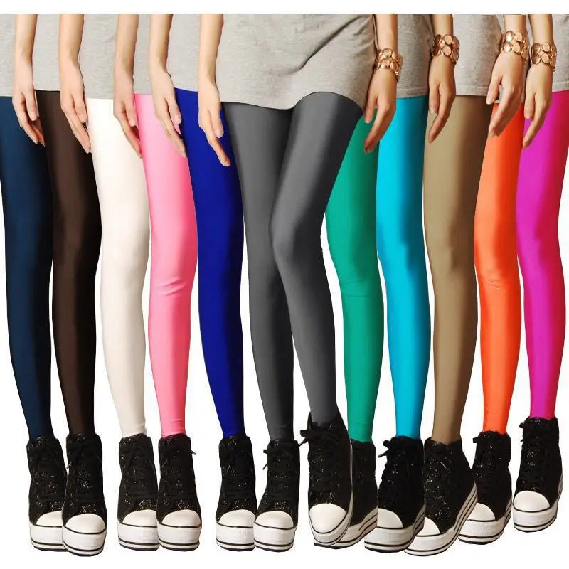 VIIANLES Candy Color Workout Leggings Women Pants Neon Leggins High Stretch Casual Jeggings Fitness Trousers Dropshipping