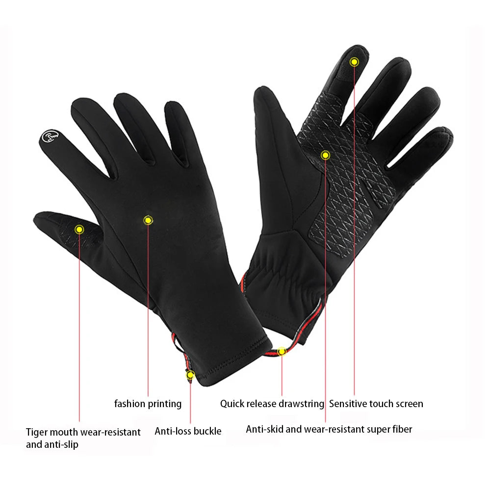 Full Finger Antislip Gloves Winter Ski Warm Gloves for Men Women Windproof and Coldproof Suitable for Outdoor Sports