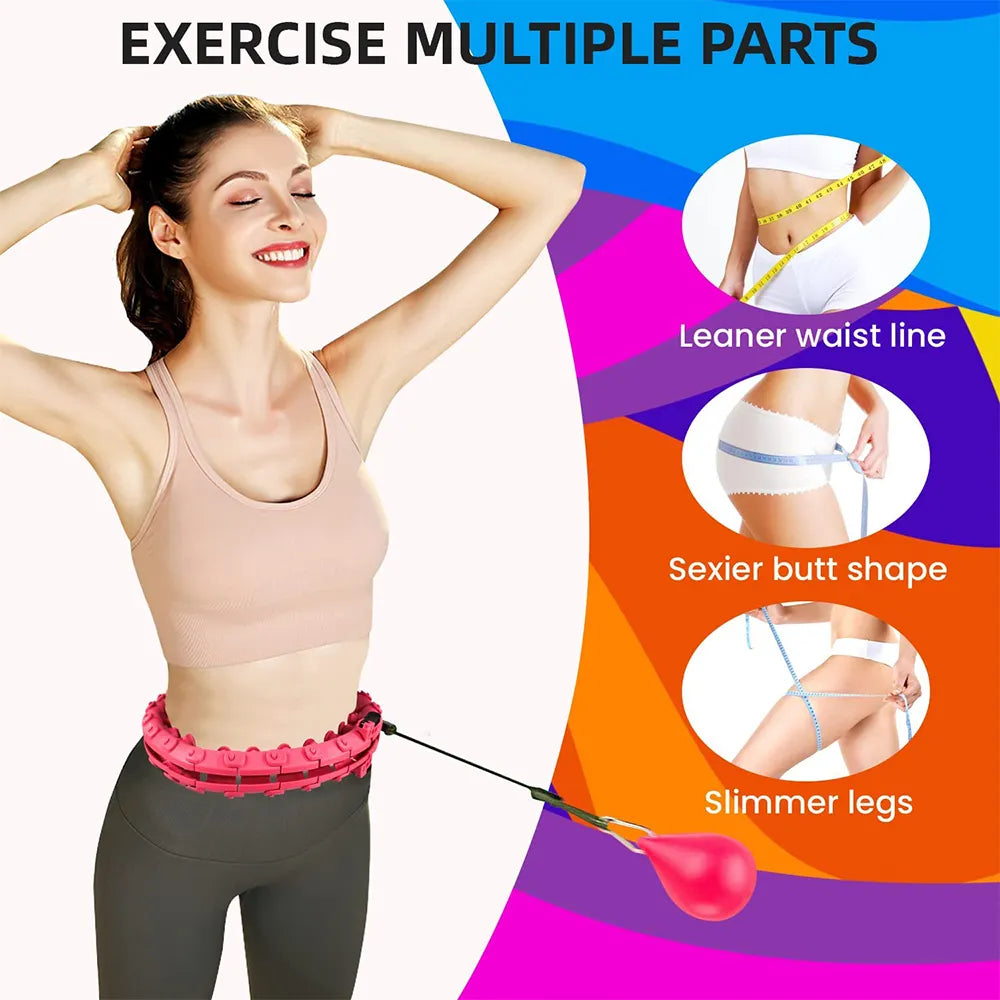 24 Sections Smart Weighted Sport Hoops Abdominal Thin Waist Exercise Detachable Hoop Massage Fitness Circle Training Weight Loss