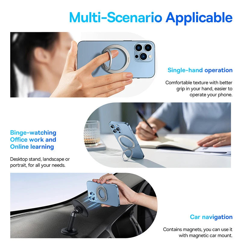 Phone Holder Stand Cell Phone Magnetic Grip Finger Ring Holder Support For iPhone 15 14 13 Pro Max Samsung Accessories