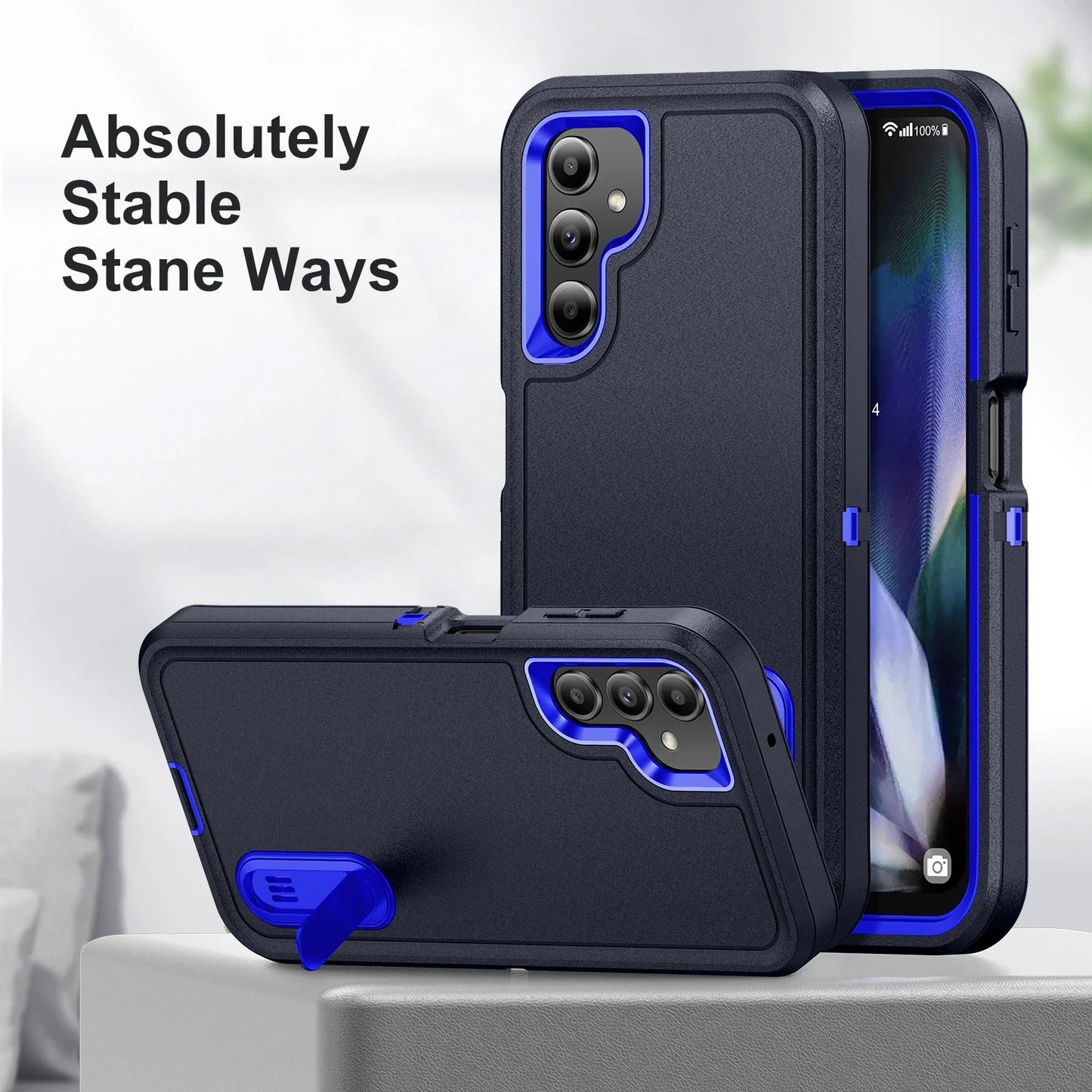 Kickstand Back Cover Case for Samsung Galaxy A54 A14 5G S23 Ultra S22 Plus A13 A53 Non-Slip Cell Phone Accessories Capa