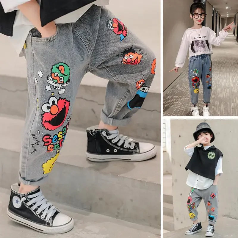 Boys' Jeans Children's Casual Children's Clothing Spring Loose Long Pants