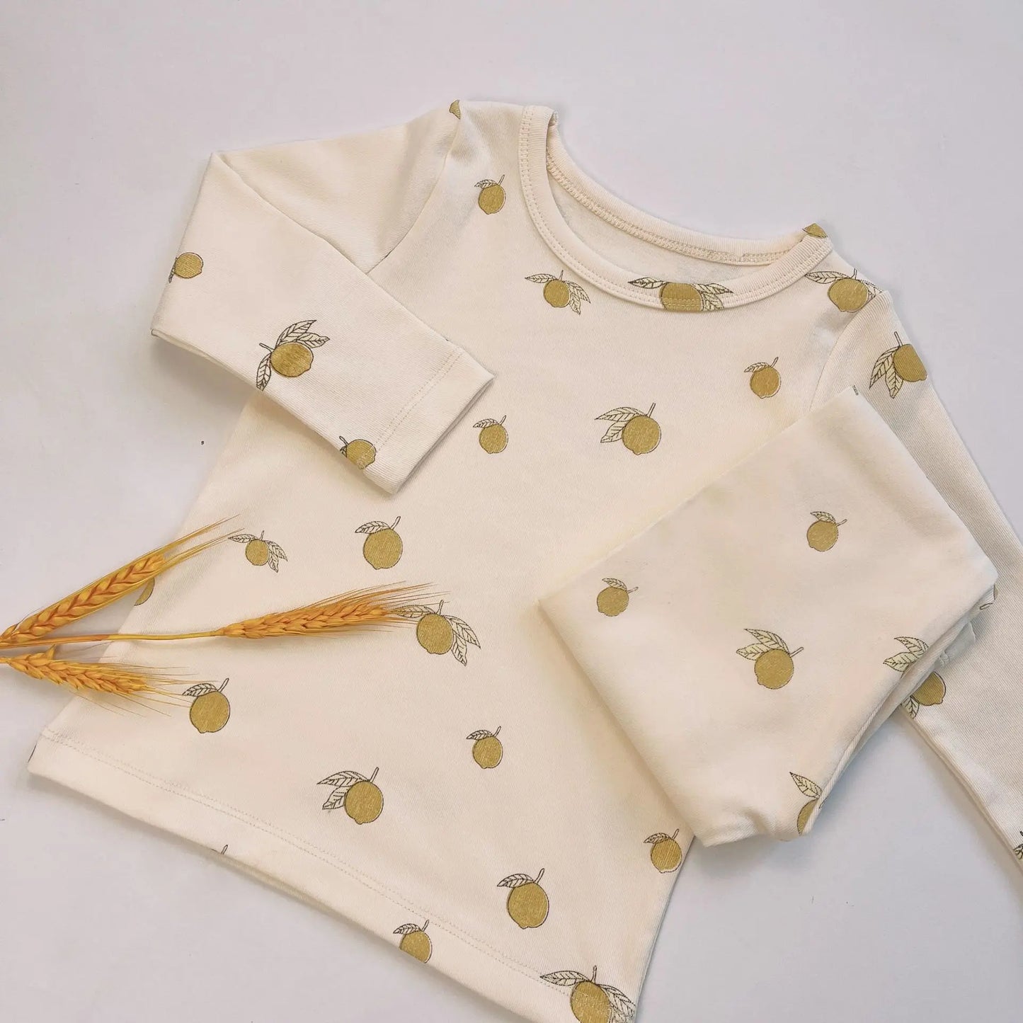 Baby Pajamas Casual Home Clothes Children's Clothing Cherry Lemon Flowers Pajama Baby Infant Autumn Spring Winter