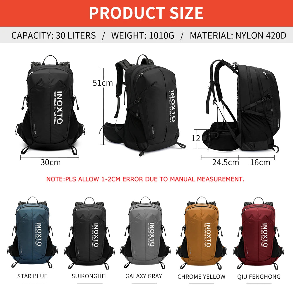 Waterproof Climbing Backpack 30L Outdoor Sports Bag Travel Backpack Camping Hiking Backpack Women Trekking Bag  Men Rain Cover