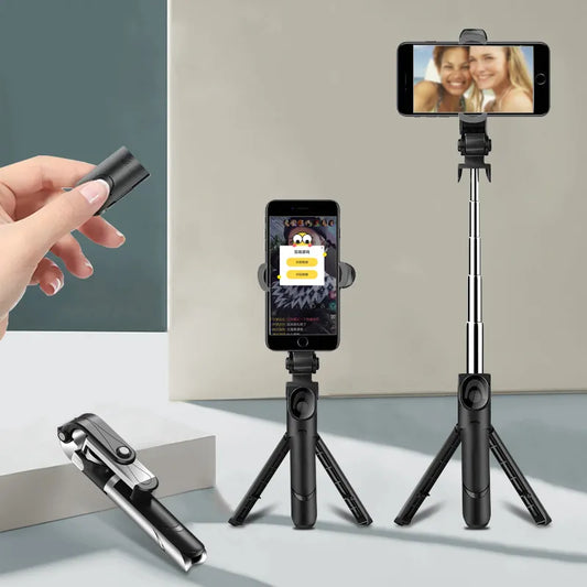 Portable Selfie Stick Tripod For iPhone 14 13 Pro Max Wireless Remote Shutter Android Cell Phone Stand Holder Accessories