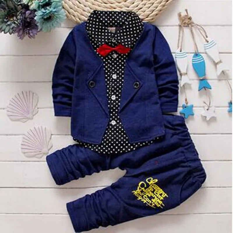 Winter Toddler Boys Clothes Cotton Formal Outfits  Clothing Set 2pcs Kids Clothes Suit Outerwear For 1-4Years