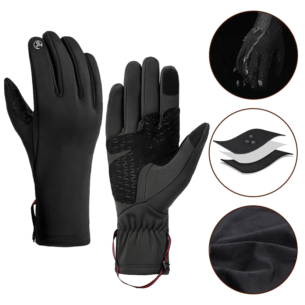 Full Finger Antislip Gloves Winter Ski Warm Gloves for Men Women Windproof and Coldproof Suitable for Outdoor Sports