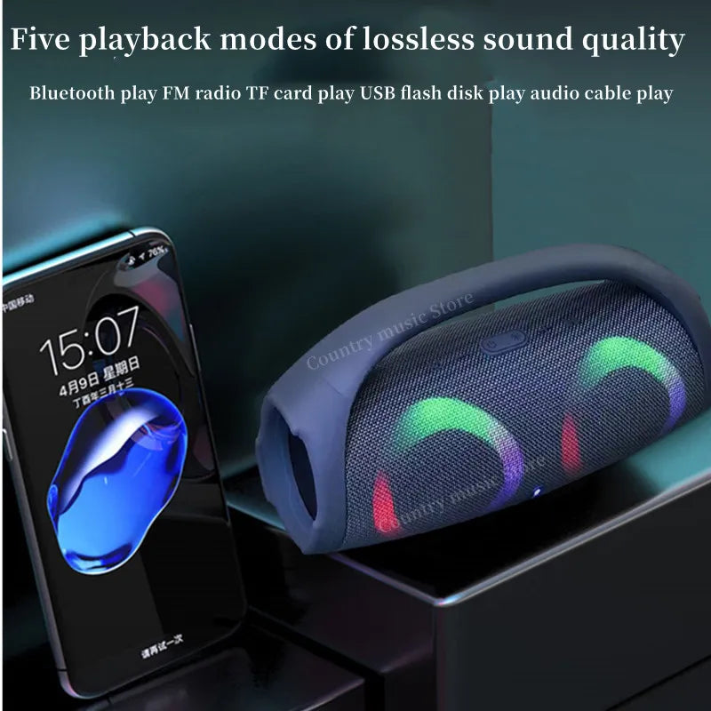 Portable Waterproof 100W High Power Bluetooth Speaker RGB Colorful Light Wireless Subwoofer 360 Stereo Surround TWS FM Boombox