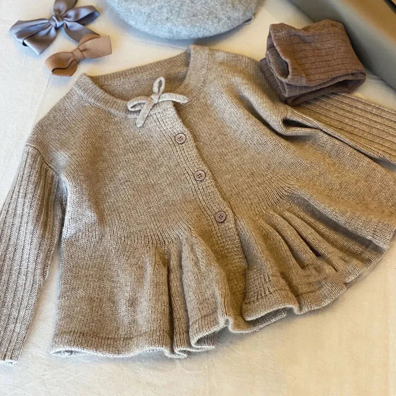 Children's clothing girl's knitted cardigan wool sweater