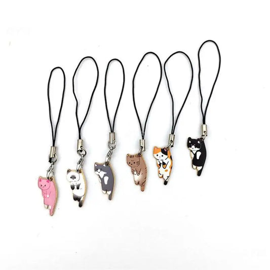 Pendant Color Portable Accessories Cell Phone Durable Mobile Phone Peripherals Key Chain Fashion Practical Kitten Simple Cute