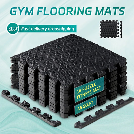 16Pcs Puzzle Fitness Equipment Non-Slip Mat, Interlocking Foam Floor Tiles for Home Gym