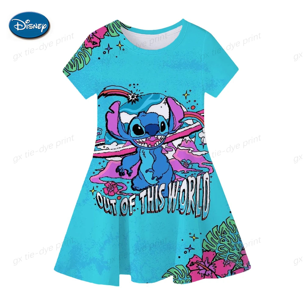 Disney Children's Clothing Stitch Princess Print Cartoon Character 1-12 yr