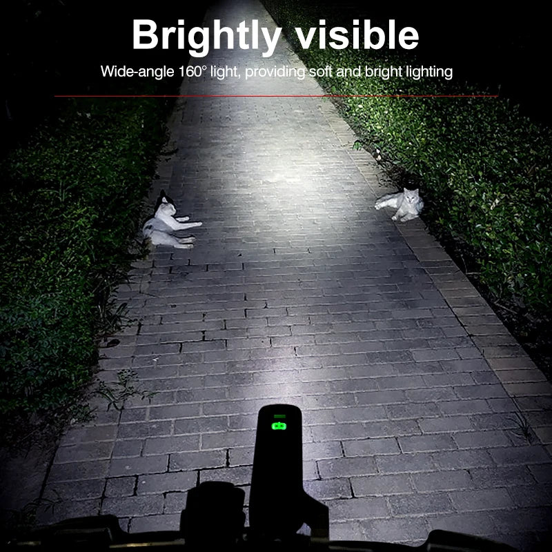 Bike Bicycle Light USB 1200LM4800mAH LED Rechargeable Set Road MTB Front Back Headlight Lamp Flashlight Cycling