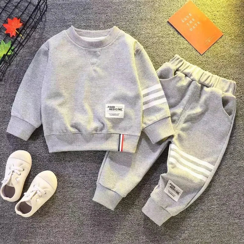 Children's Clothing Set 2023 New Spring and Autumn Girl Baby Long Sleeve Sweater Pants 2-Piece Boys Sportswear Set