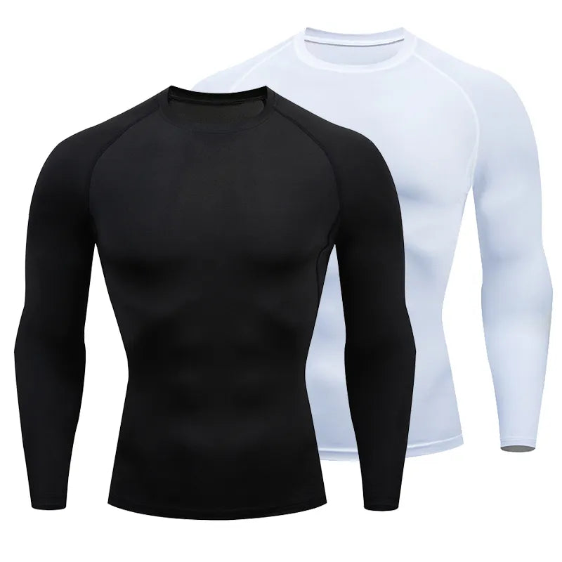 Men Compression Running Fitness Long Sleeve Sport Tshirt Training Jogging Shirts Gym Sportswear Quick Dry