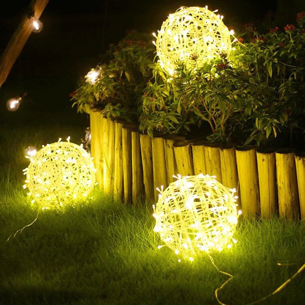 Dia20CM 30CM Outdoor Globe Ball String Light Christmas Fairy Garland Light Garden Patio Tree Lantern Hanging String Light