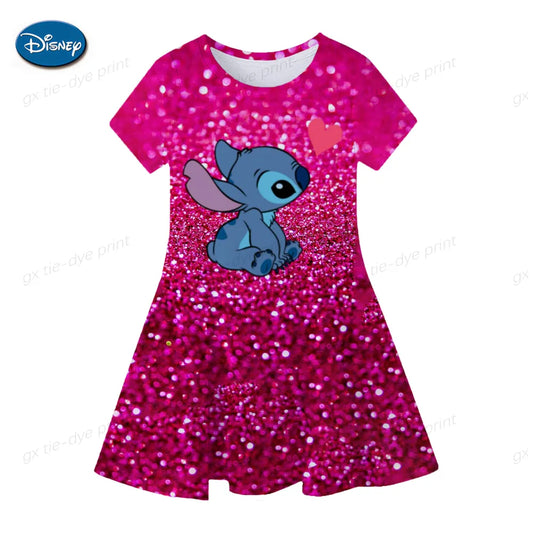 Disney Children's Clothing Stitch Princess Print Cartoon Character 1-12 yr