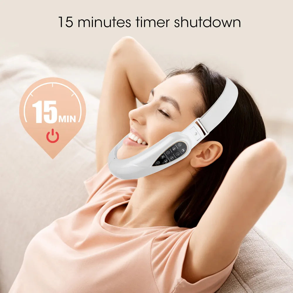 EMS Double Chin V Shape Lift Belt Facial Lifting Massager Face Slimming Vibration Face Lift Device with Remote Control Skin Care