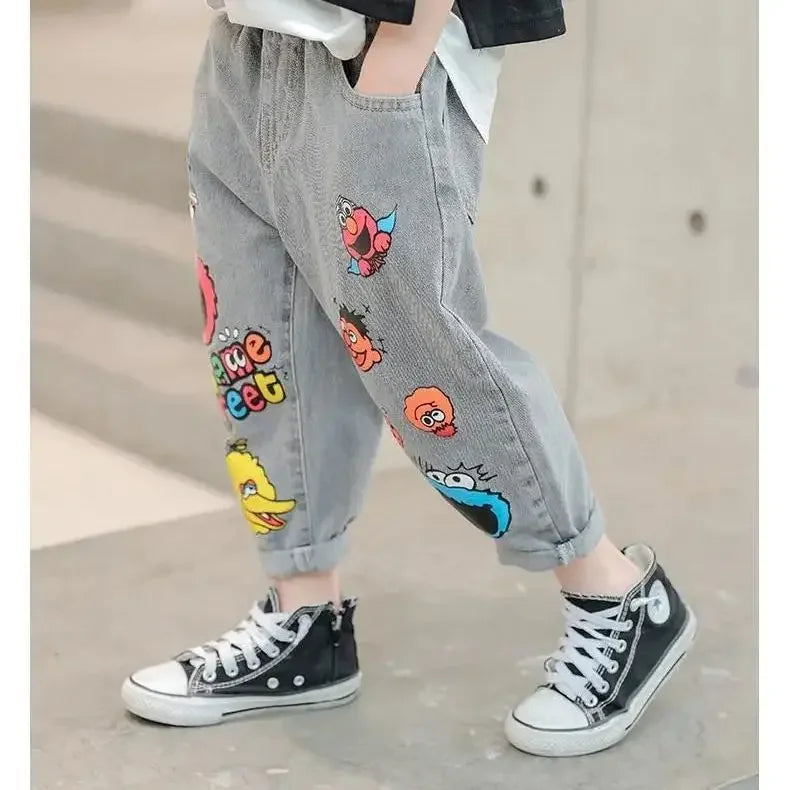 Boys' Jeans Children's Casual Children's Clothing Spring Loose Long Pants