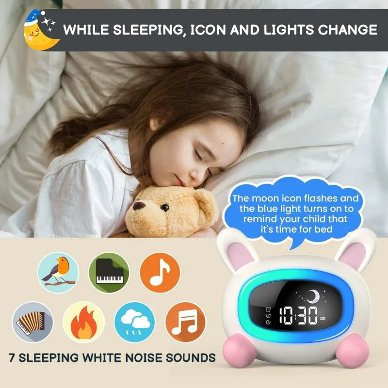 Alarm Clock for Kids Ok to Wake Children with Sleep Training and Sound Machine Birthday Gift for Boy Girls